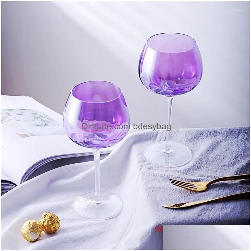 Wine Glasses Wine Glasses British Della Famous Design Purple Pearl Crystal Goblet For Women Aodeyu Dream Series Neat Glass Romantic We Dhqdy
