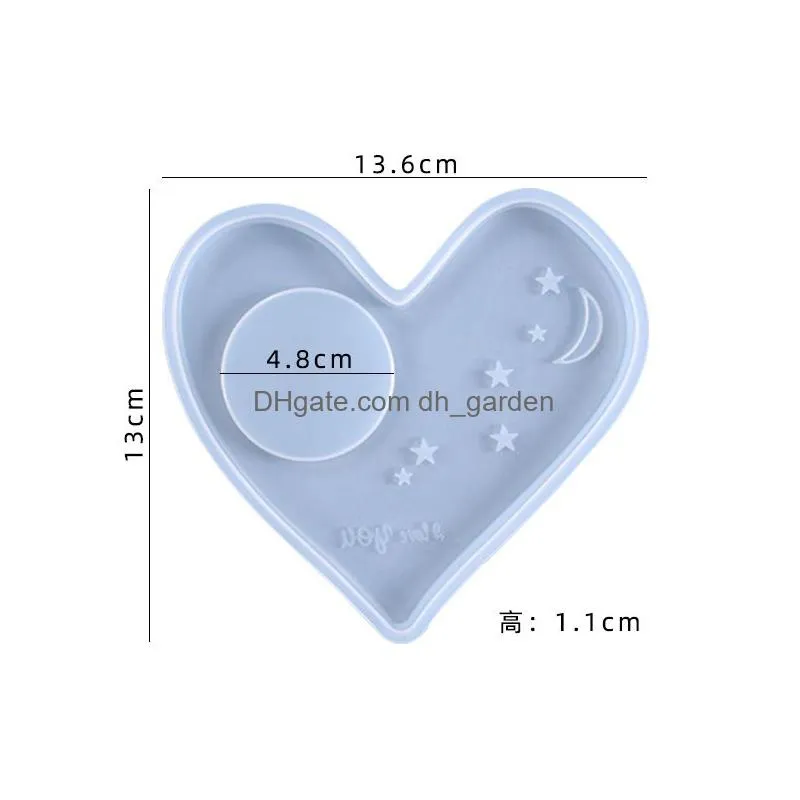 Molds New Style Heart Coaster Sile Molds Coffee Cup Mat Resin Epoxy Mold Moon Star Casting Diy Drop Delivery Jewelry Jewelry Dhgarden Dhjba
