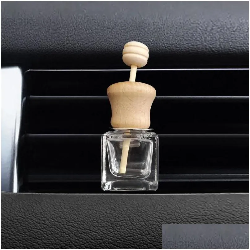 car perfume bottles empty with clip wood stick essential oils diffusers air conditioner vent clips automobile air freshener glass bottle cars