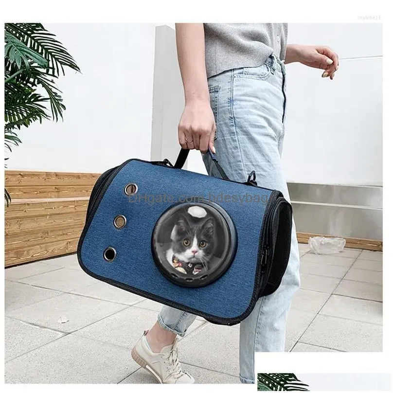Cat Carriers,Crates & Houses Cat Carriers Outdoor Portable Pet Breathable Space Bag Shoder Hand Folding Travel Accessories Dog Carrier Dhdlx