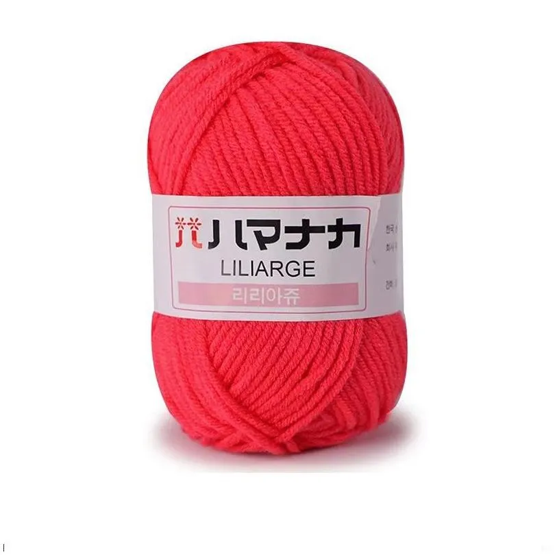 cotton knitting yarn cloghet needlework thick wool thread yarn for hand knitting scarf sweater eco-friendly 14 colors