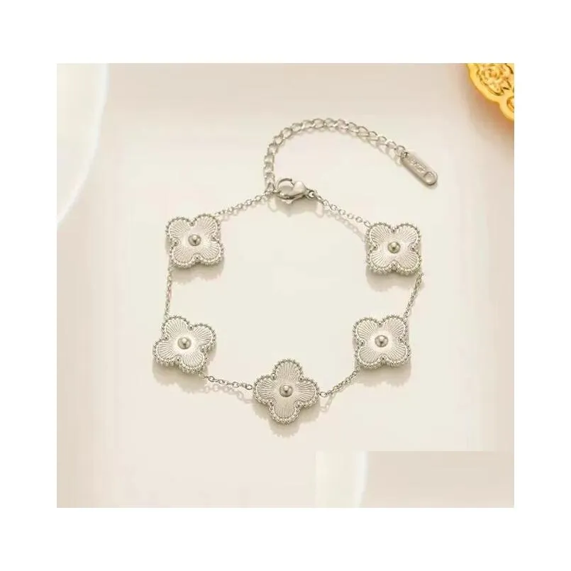 designer lucky elegant charm bracelet cleef fashion 5 motifs bracelets clover leaf necklace luxury design wedding jewelry van 4/four flower
