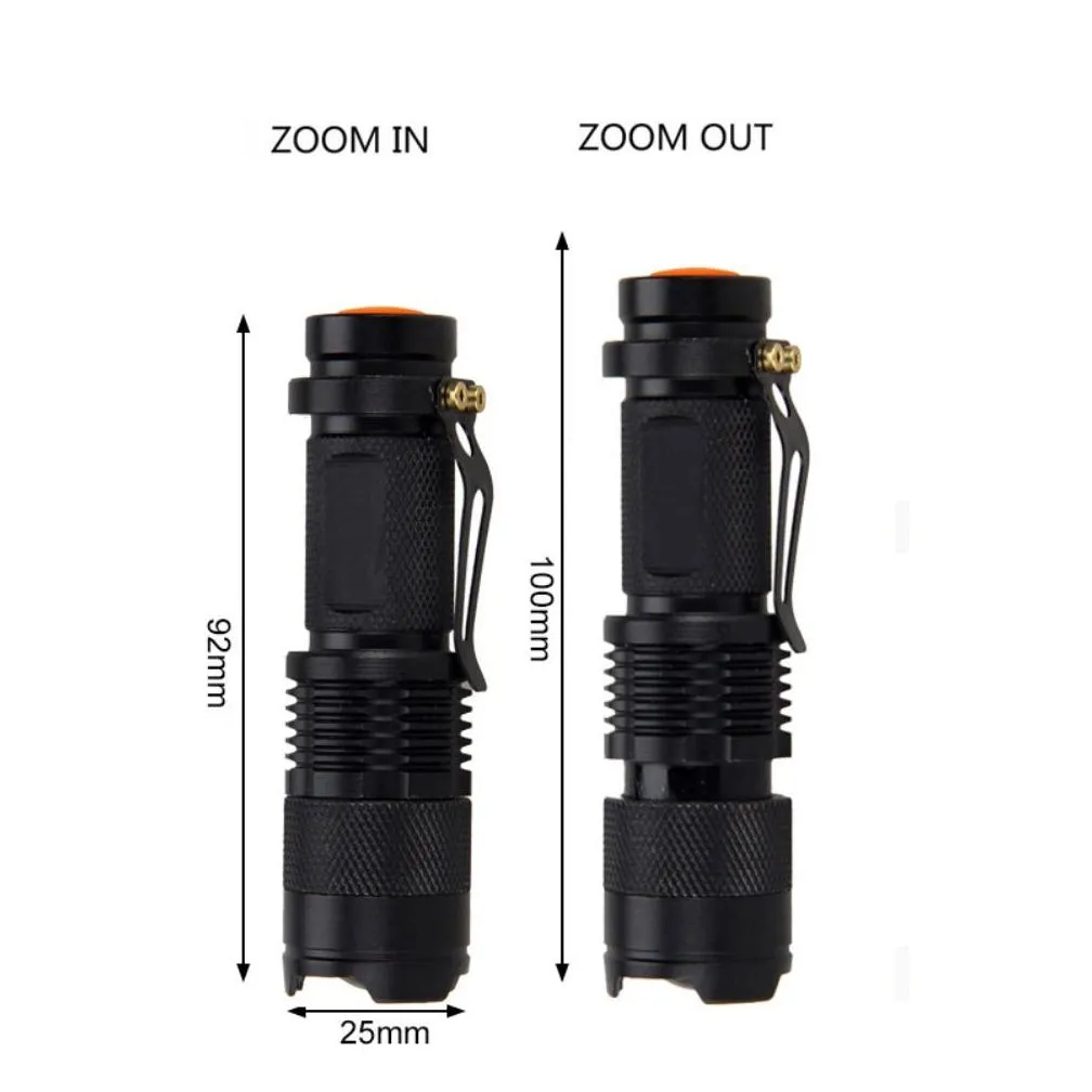 Laser Pointer Wholesale Led Flashlight Lighting Light 3 Modes Zoomable Tactical Torch Lamp For Fishing Hunting Detector Drop Delivery Dhrn0