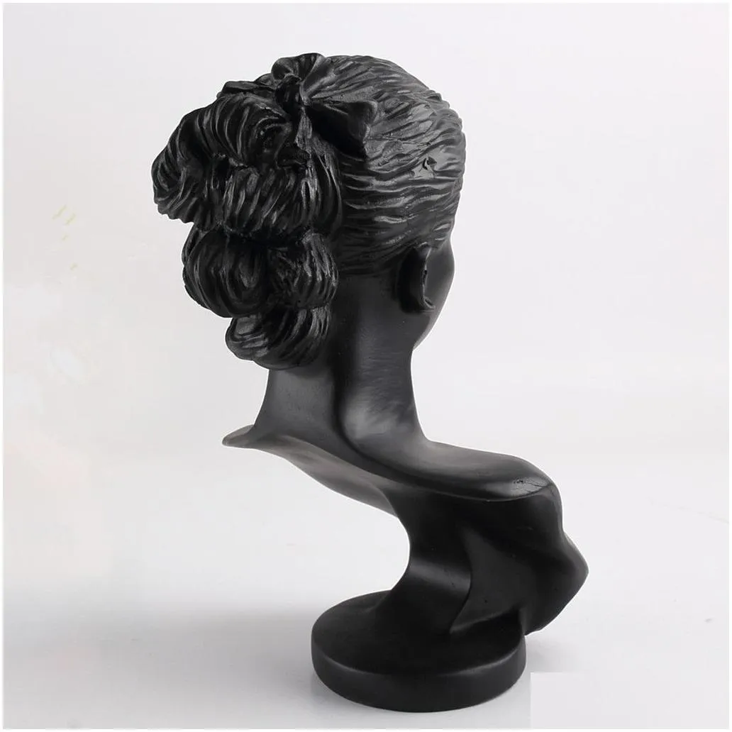 boutique counter black resin lady figure mannequin display bust stand jewelry rack for necklace pendant earrings mx200810