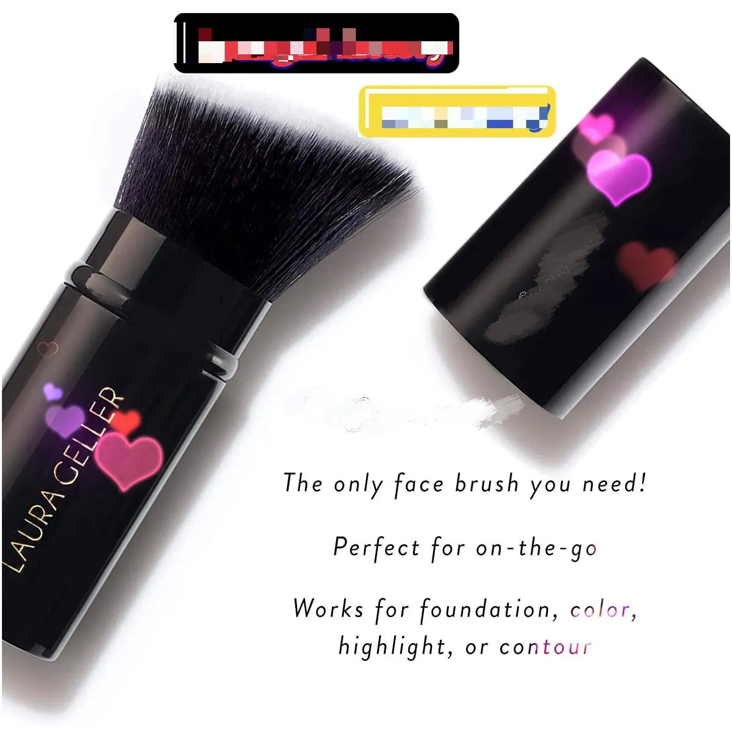 LAURA GELLER  Retractable LAURA GELLER Black Kabuki Makeup Brush Professional Make Up Brushes LL