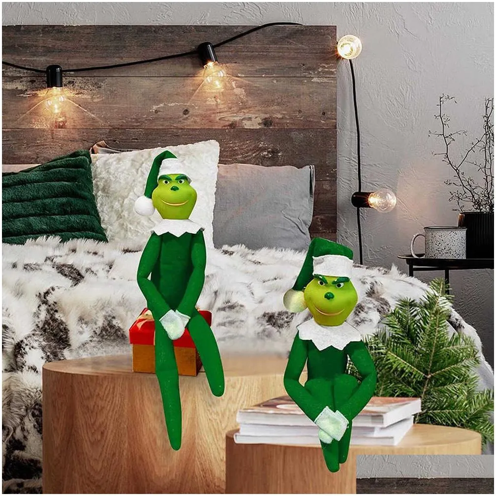 2022 christmas decorations green monster elf ornament pendant christmas doll pendant party supply christmas decoration year