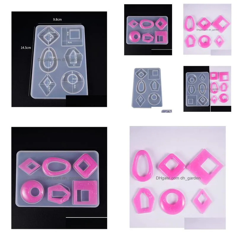 Molds Sile Resin Molds Jewelry Casting Mods Transparent Uv Ear Pendant Charm Mold With Hole Diy Craft Making Drop Delivery J Dhgarden Dhkua