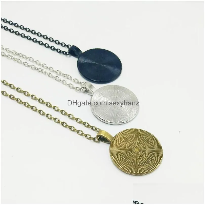 pendant necklaces 3 colors tibet cabochon glass chain necklace ying yang butterfly gifts for men and women