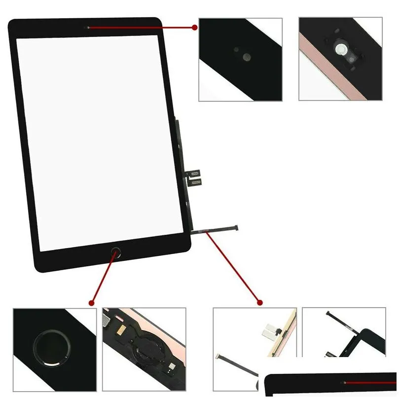 Tablet Pc Screens New For Ipad 7 10.2 Touch Sn Digitizer Sensor A2197 A2200 A2198 A2232 With Home Button Add Adhesive Tape Drop Delive Dhmrt