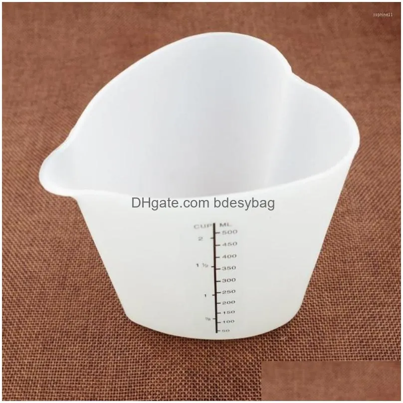 Cups & Saucers Cups Saucers 500Ml Measuring Cup Eco-Friendly Heat Resistant Sile Non-Stick Pouring Jug Supplies Epoxy Resin Mixing Mea Dh93P