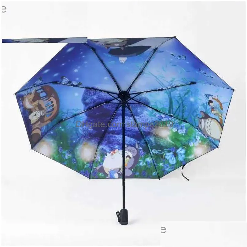 umbrellas totoro umbrella sun rain umbrella anime my neighbor totoro cute daily folding umbrellal231108