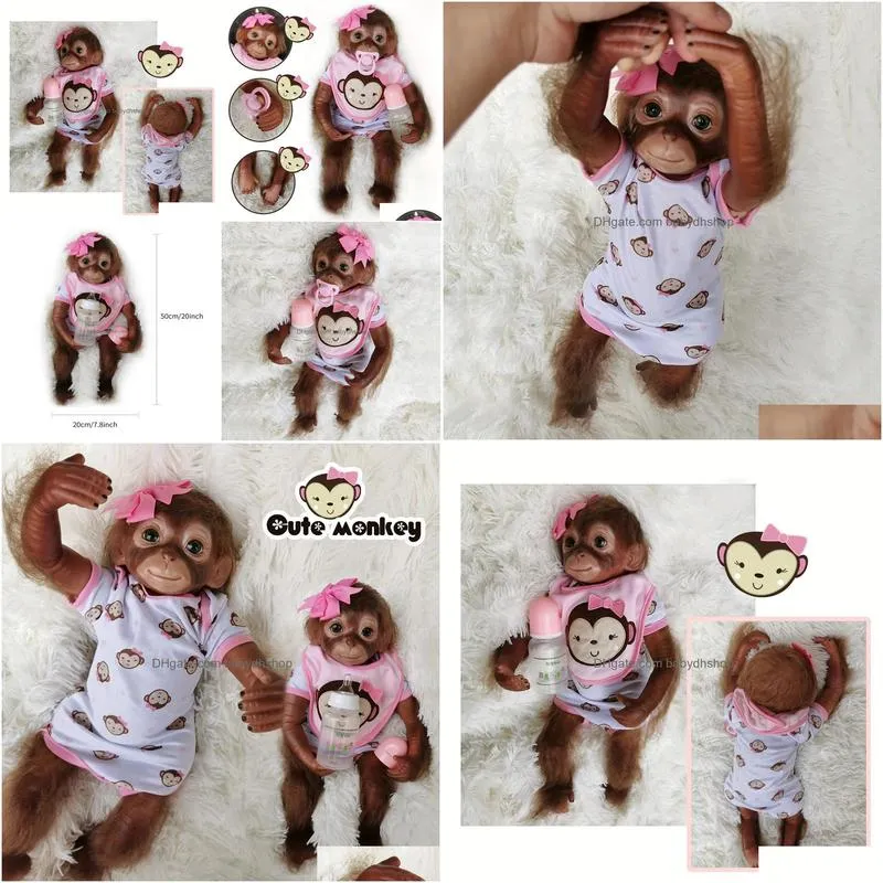 dolls otarddolls 20 monkey reborn handmade cute baby with soft touch realistic toddler doll for kids birthday 231130