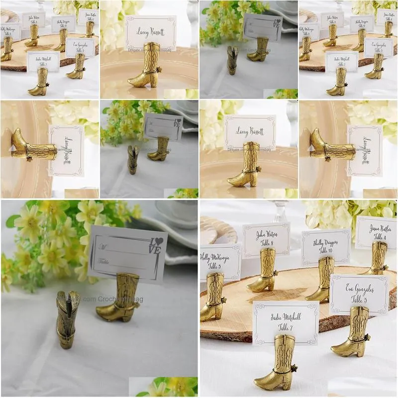 Party Decoration  Boot Place Card Holder Table Centerpiece Wedding Bridal Shower Favors Seat Number Holders Drop Delivery Home G Dhot1