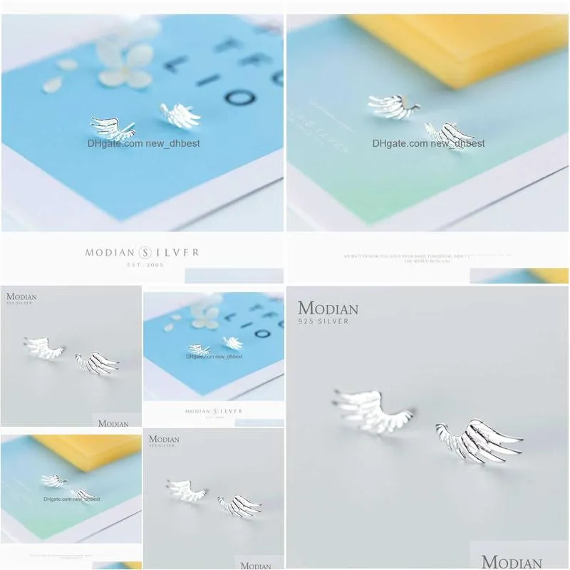 Stud Spring Angel Wings Stud Earrings For Women Jewelry 100% Real 925 Sterling Sier Gril Kids Gifts 210707 Drop Delivery Jewelry Earr Dhbf2