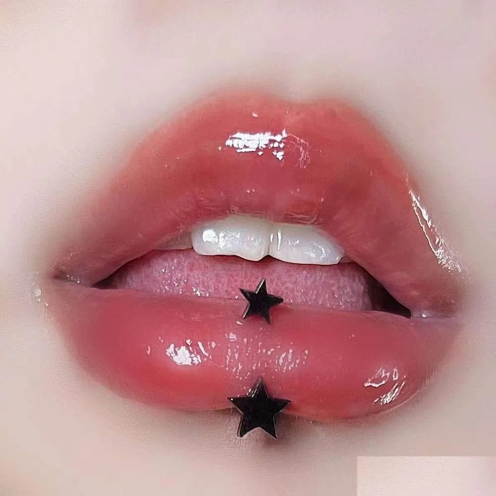 you are also a ring d-shaped external thread star lip spicy girl earbone ear nail
