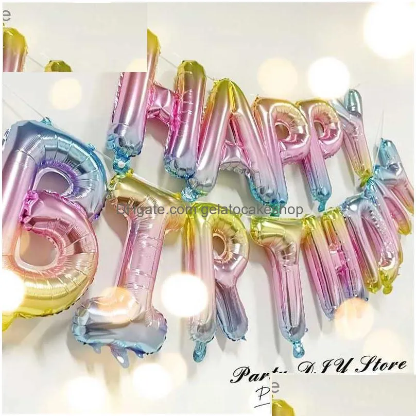 party decoration 13pcs birthday balloon rose gold color foil letter balloons set happy birthday decoration globos kids party