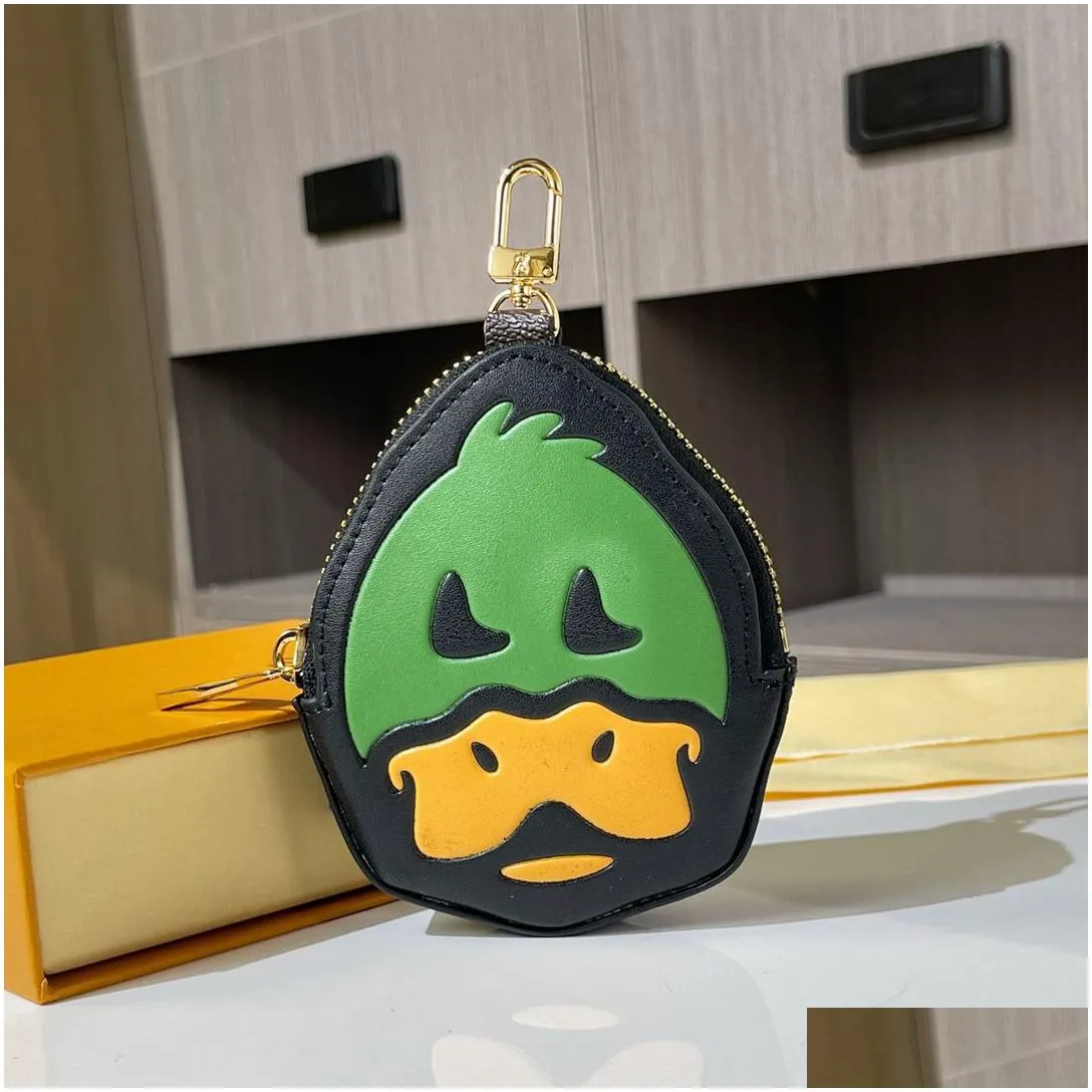 Key Rings Keychain Luxury Designer Coin Car Key Purse Keys Pendant Buckle Classic Duck Genuine Leather High Quality Keychains Bag Orn Dhbtn