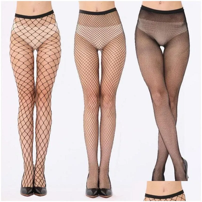 socks hosiery summer sexy mesh stocking transparent slim fishnet pantyhose party club net holes black tights small/middle/big