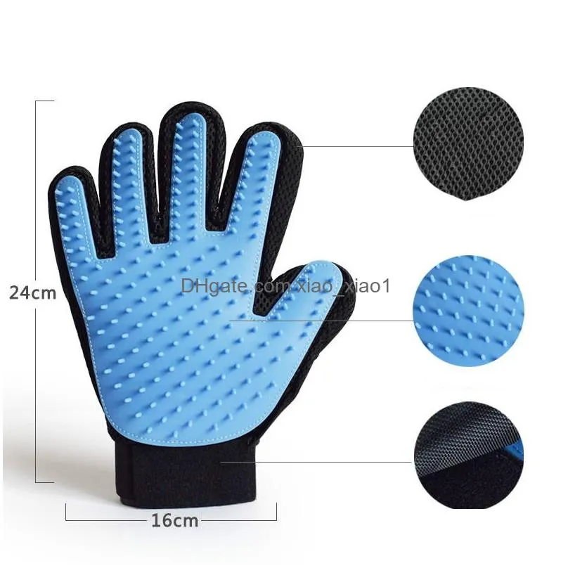 pet grooming dog cat massage bath clean gloves 3d mesh tpr gloves brush 5 colors with retail box5704767