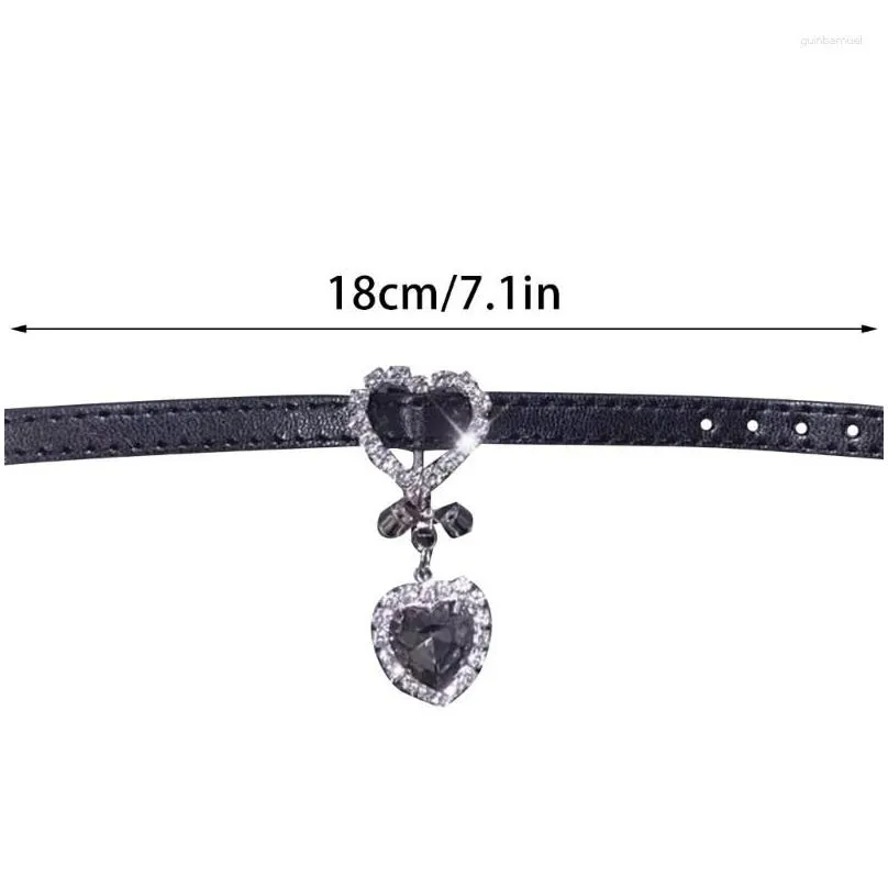Charm Bracelets Mxme Punk Pu Chains Dainty Unique Heart Pendant Wristband Hand Chain Fashion Jewelry Drop Delivery Dhyog