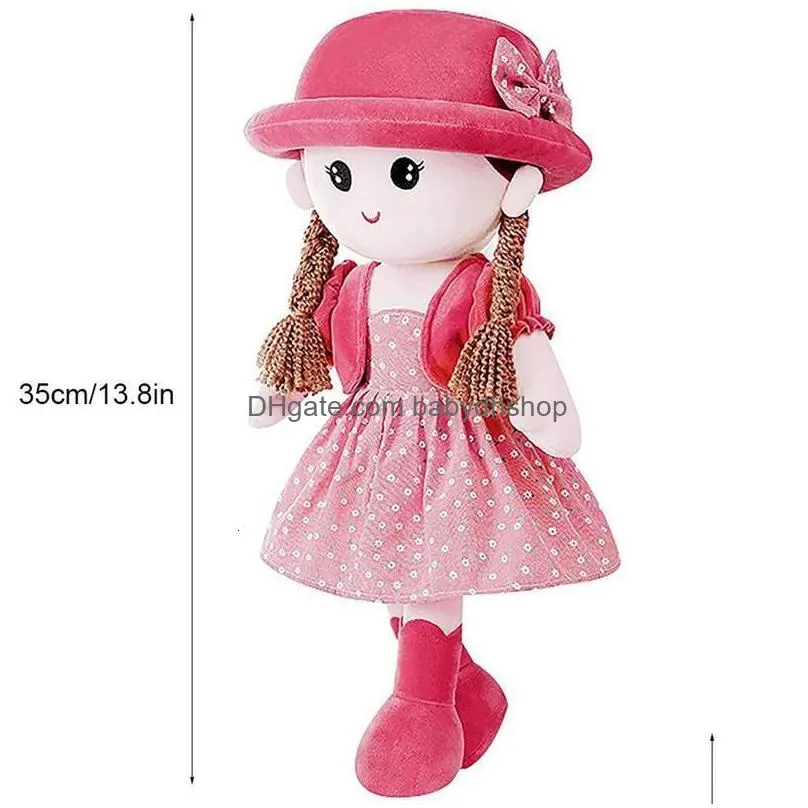 dolls baby girl stuffed plush toy with removeable hat skirt sweetheart rag doll cozy cuddle soft baby doll sleeping plush doll for kid