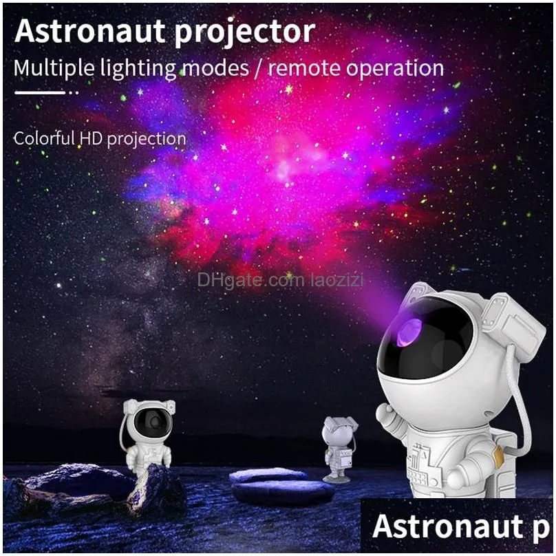 astronaut starry sky projection lamp galaxy star laser projector usb charging atmosphere lamp kids bedroom decor boy christmas gift 21126