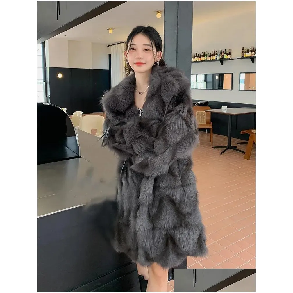 Women`s Fur Faux Luxuriou`s genuine real natural fur coat fashion long warm winter waistcoats custom any size 231116