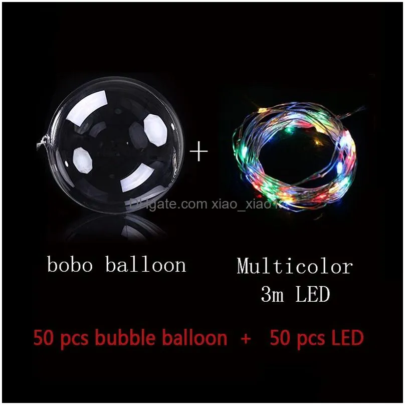 transparent pvc bubble balloons led bobo clear helium without light globos birthday wedding party decor valentines day gifts