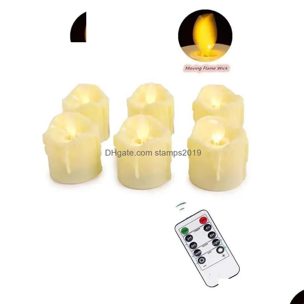 scented candle pack of 2 remote battery operated electric candles flickering moving christmas led tea light candlesl231118