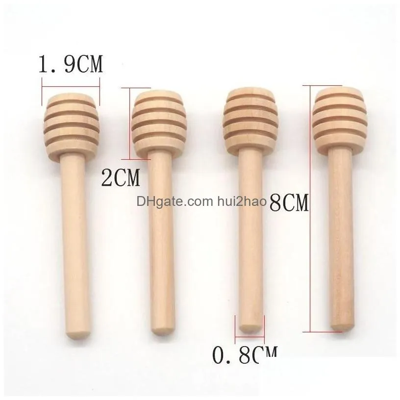 other dinnerware 8cm wooden stirrer mini honey dipper wood spoon mixing stick coffee milk tea kitchen tool drop delivery home garden d