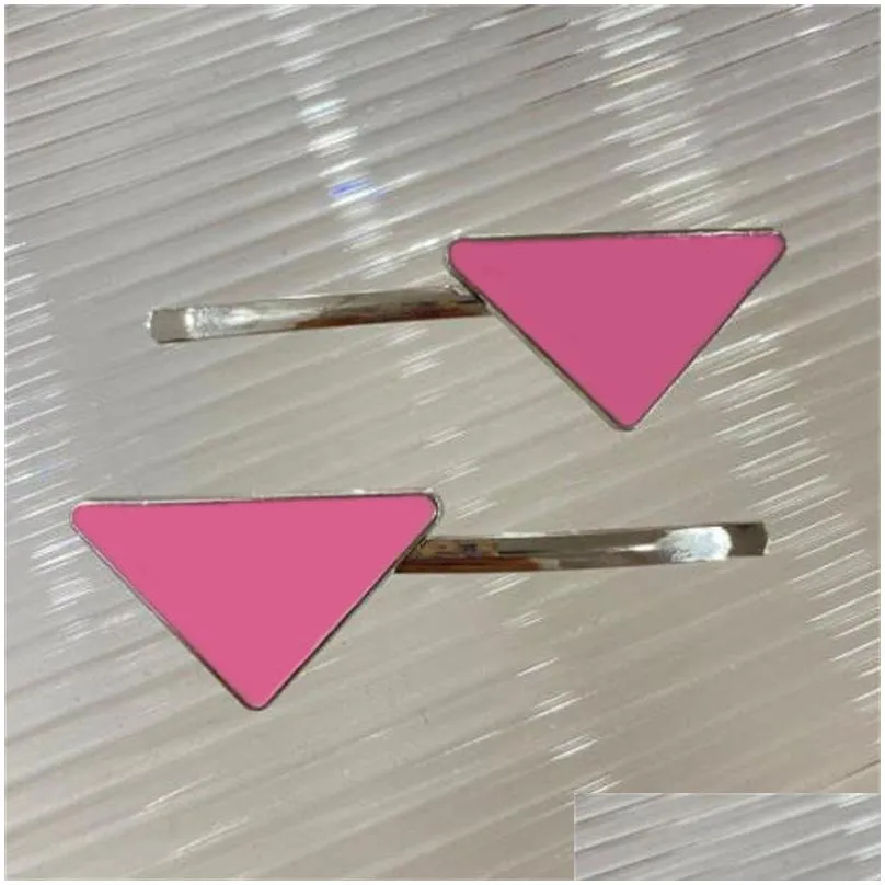 Hair Clips & Barrettes Clips Barrettes Metal Sided Triangle Hair Designer Enamel Special Cute Modern Style Teen Girls Hairpin Accesso Othn0