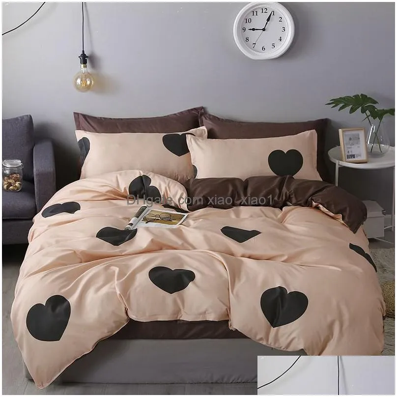 designer bed comforters sets bedding set flannel fleece home duvet cover set 4pcs warm bedclothes pastoral caroset star