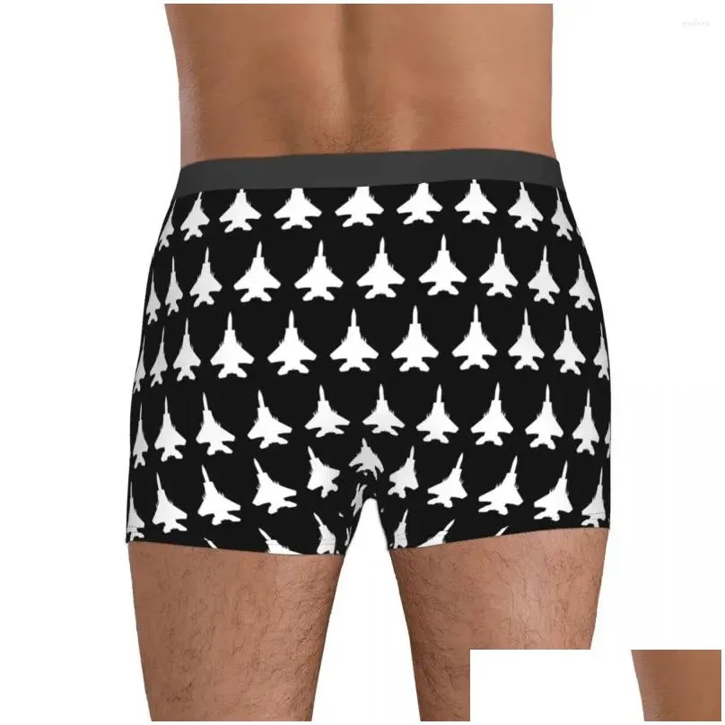 Underpants F-15 Fighter Underwear Aircraft Contour 3D Pouch Quality Trunk Custom DIY Boxer Brief Funny Males Panties Big Size