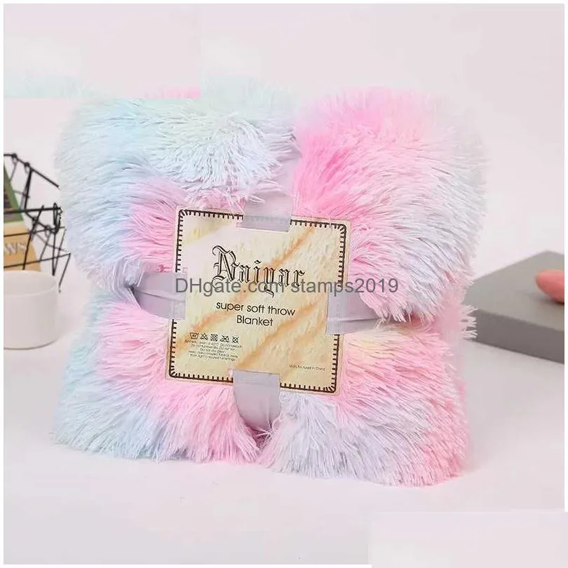 blankets breathable couch chair bedding cover bedspread tapestry winter warm fluffy fur sofa blanket home decorl231123