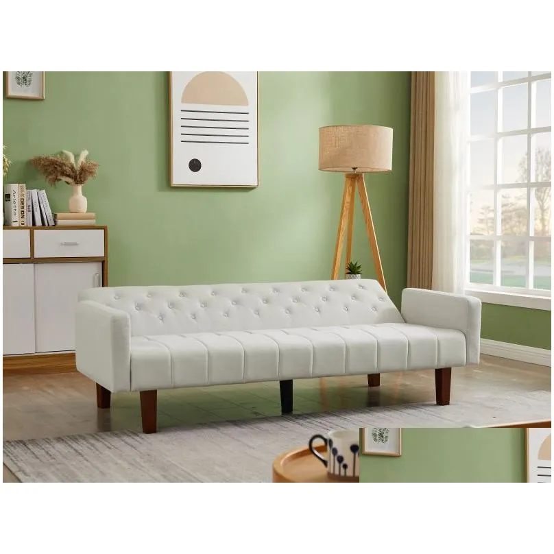 Factory Tufted Back Sofa Mid-Century Convertible Sofa Bed for Living Room