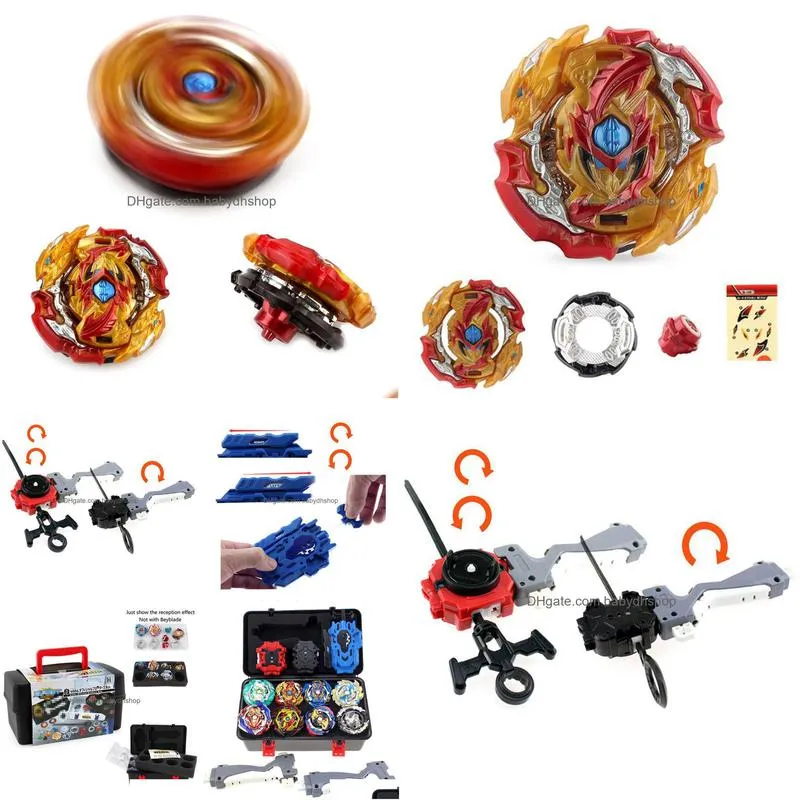  beyblade burst bey blade toy metal funsion bayblade set storage box with handle launcher plastic box toys b145 b149 b150 201217