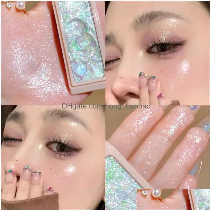 eye shadow mashed potatoes texture glitter eyeshadow long lasting waterproof pearlescent body highlighter makeup palette 231013