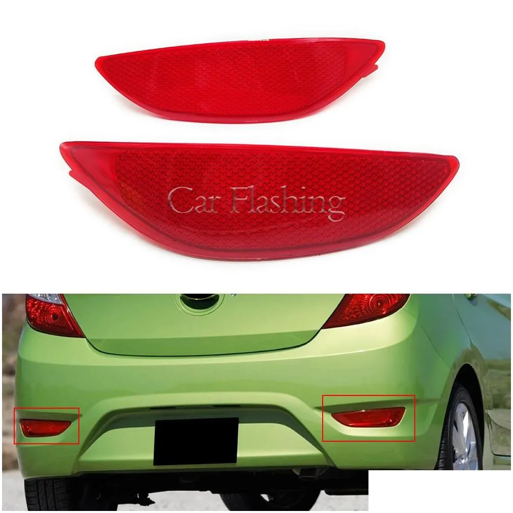 Car Rear Bumper Reflector Direct Replacement Durable Stop Red Cover For Hyundai Accent 2012 2013 2014 2015 2016 2017