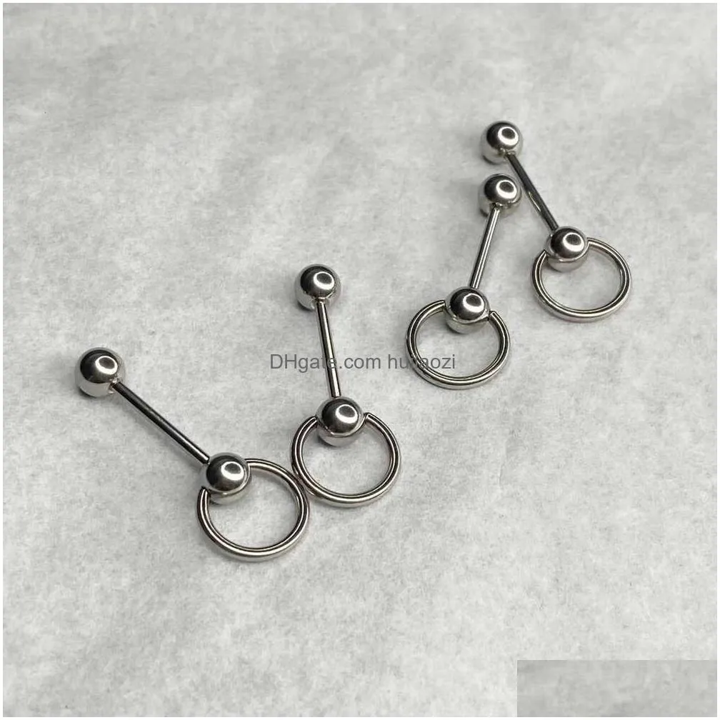 classic sweet cool circle can drink alcohol titanium steel ring personalized spicy girl small tongue nail piercing jewelry