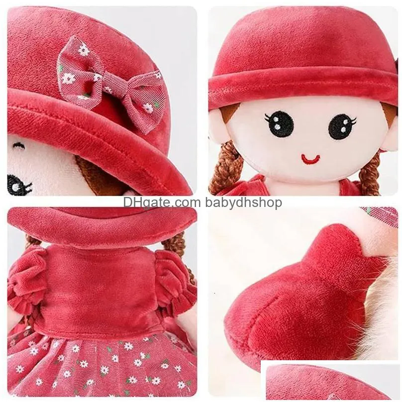 dolls baby girl stuffed plush toy with removeable hat skirt sweetheart rag doll cozy cuddle soft baby doll sleeping plush doll for kid