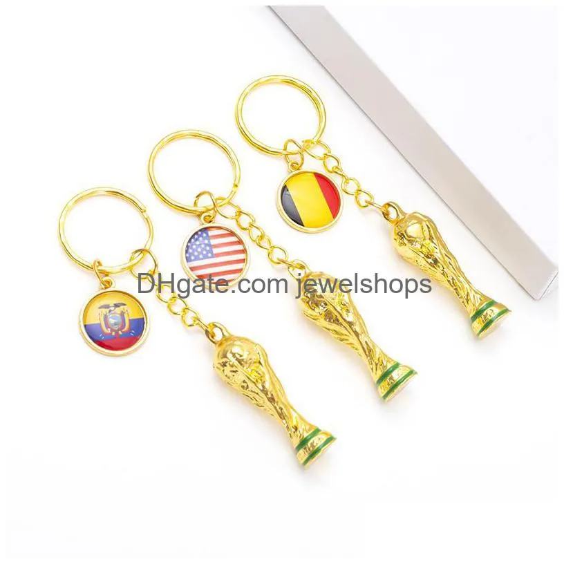 Key Rings Football Trophy Keychains Rings Fans Supplies Gift Key Chains Gold Metal Jewelry Pendant Souvenir Keyrings Fashion Drop Del Dhhbo