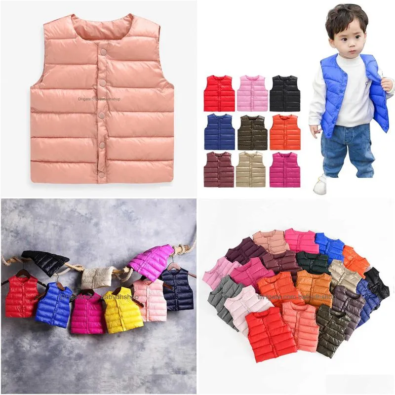 baby vest autumn winter boy vest jacket children outerwear coats for girls infant cotton down sleeveless kids warm 210818