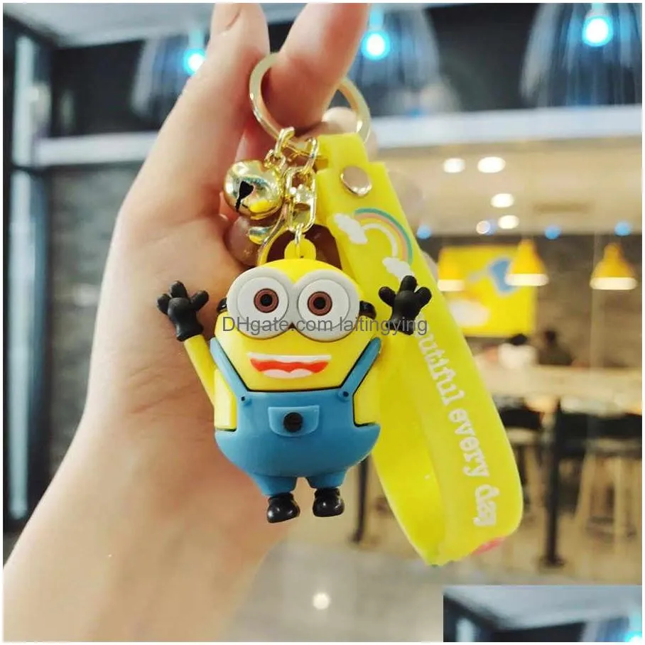 cartoon ornament cute finger toy fashion trend minions schoolbag pendant doll keychain trendy play bag pendant car keyring