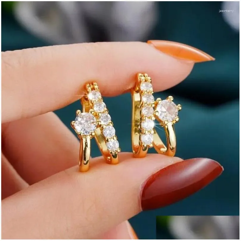 Hoop & Huggie Hoop Earrings Drlove Simple Stylish Girl Gold Color Temperament Versatile Ear Accessories For Women Good Quality Weddin Dhfqw