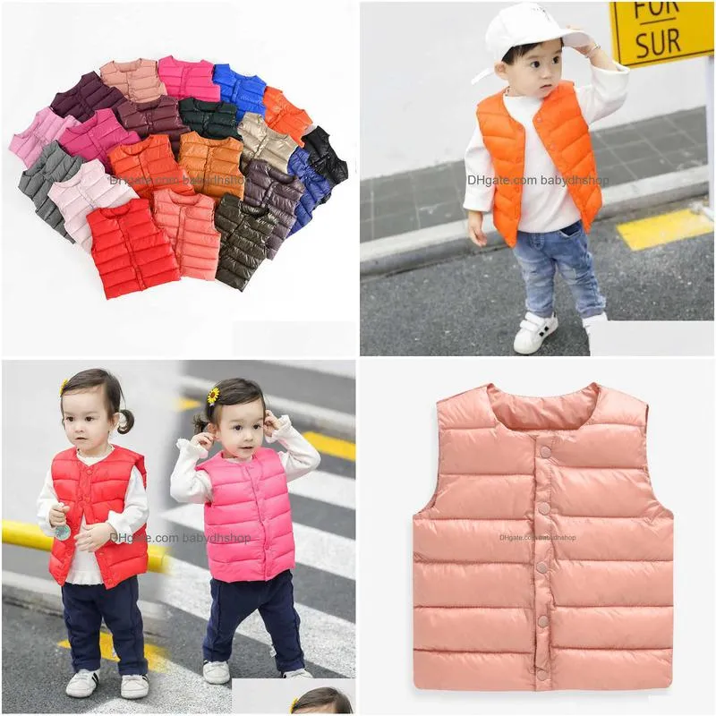 baby vest autumn winter boy vest jacket children outerwear coats for girls infant cotton down sleeveless kids warm 210818