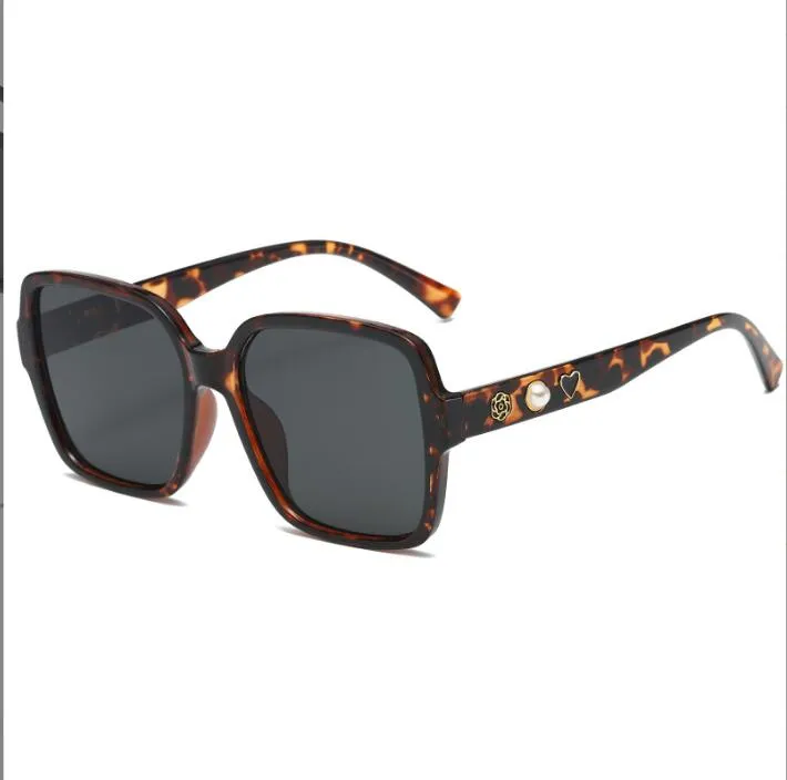 square frame sunglasses love camellia pearl vintage premium ins flat mirror uv protection sunglasses