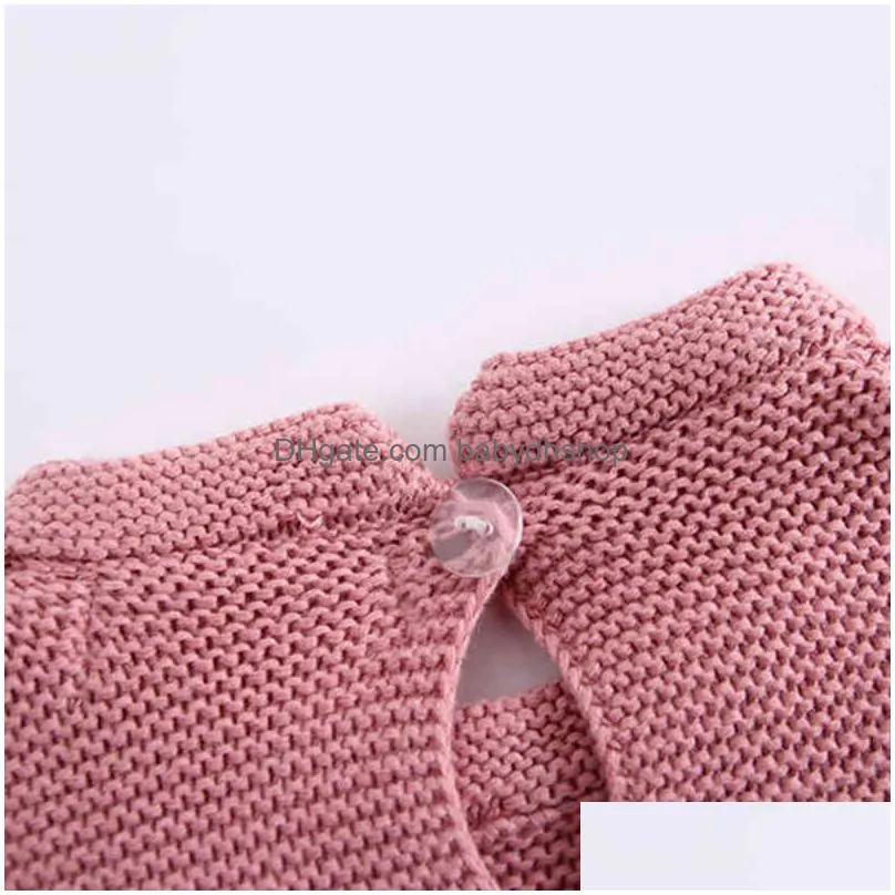 0-3 yrs knitted autumn born long-sleeve knit infant romper jumpsuits baby girls clothes 210417