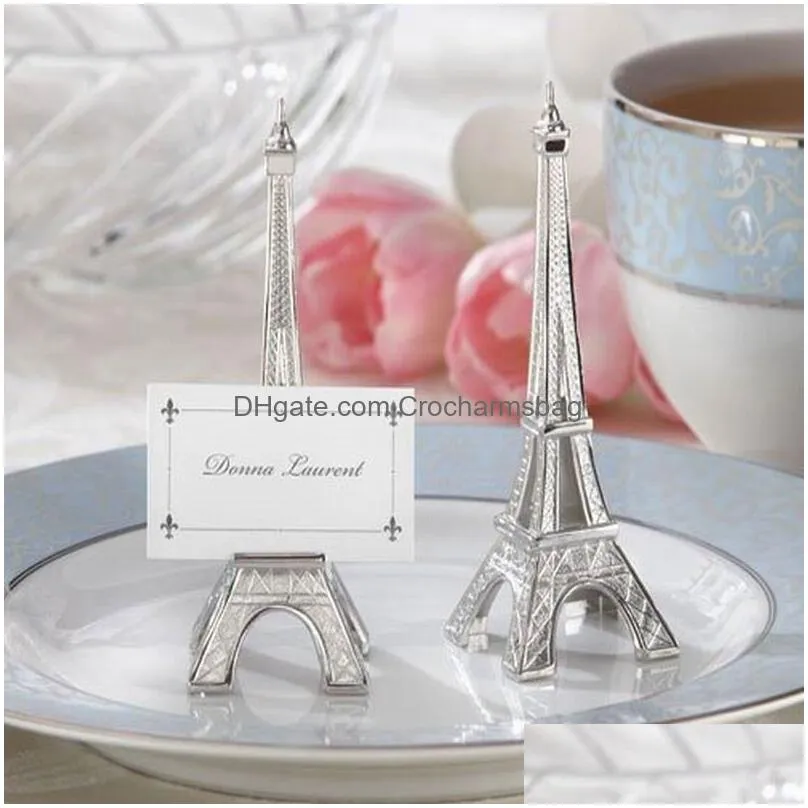 Party Decoration New Fashion Evening In Paris Eiffel Tower Sier-Finish Place Card Holder Wedding Table Decoration Drop Delivery Home G Dhfvw