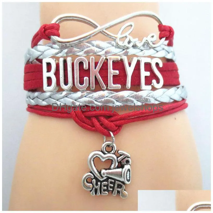 Charm Bracelets Jewelry Infinity Love Ohio Buckeyes Sport Football Team Bracelet Friendship Bracelets B09006 Drop Delivery Jewelry Br Dh2Sg