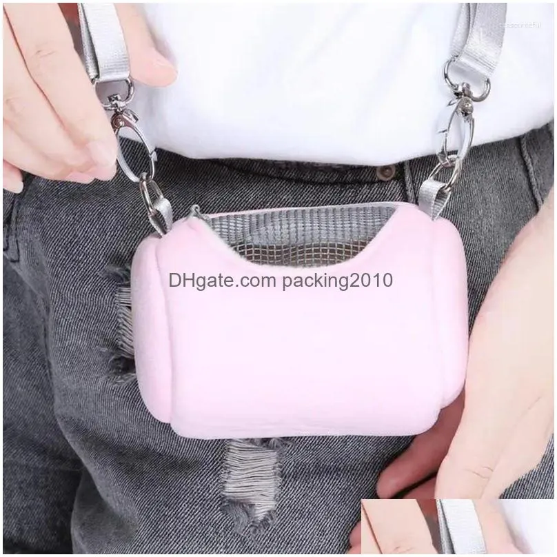 Dog Carrier Portable Small Animal Bag Breathable Warm Plush Backpack For Hamster Pet Travel Drop Delivery Dhdjd